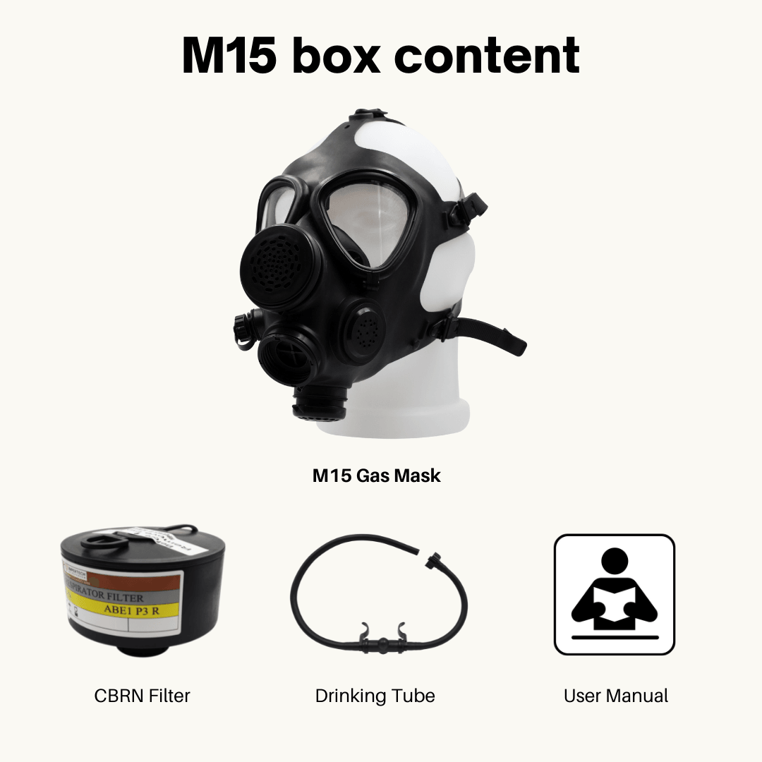 SUPERGUM M15 Israeli Gas Mask | NSN Approved | 25-Year Shelf Life - Supergum.shop